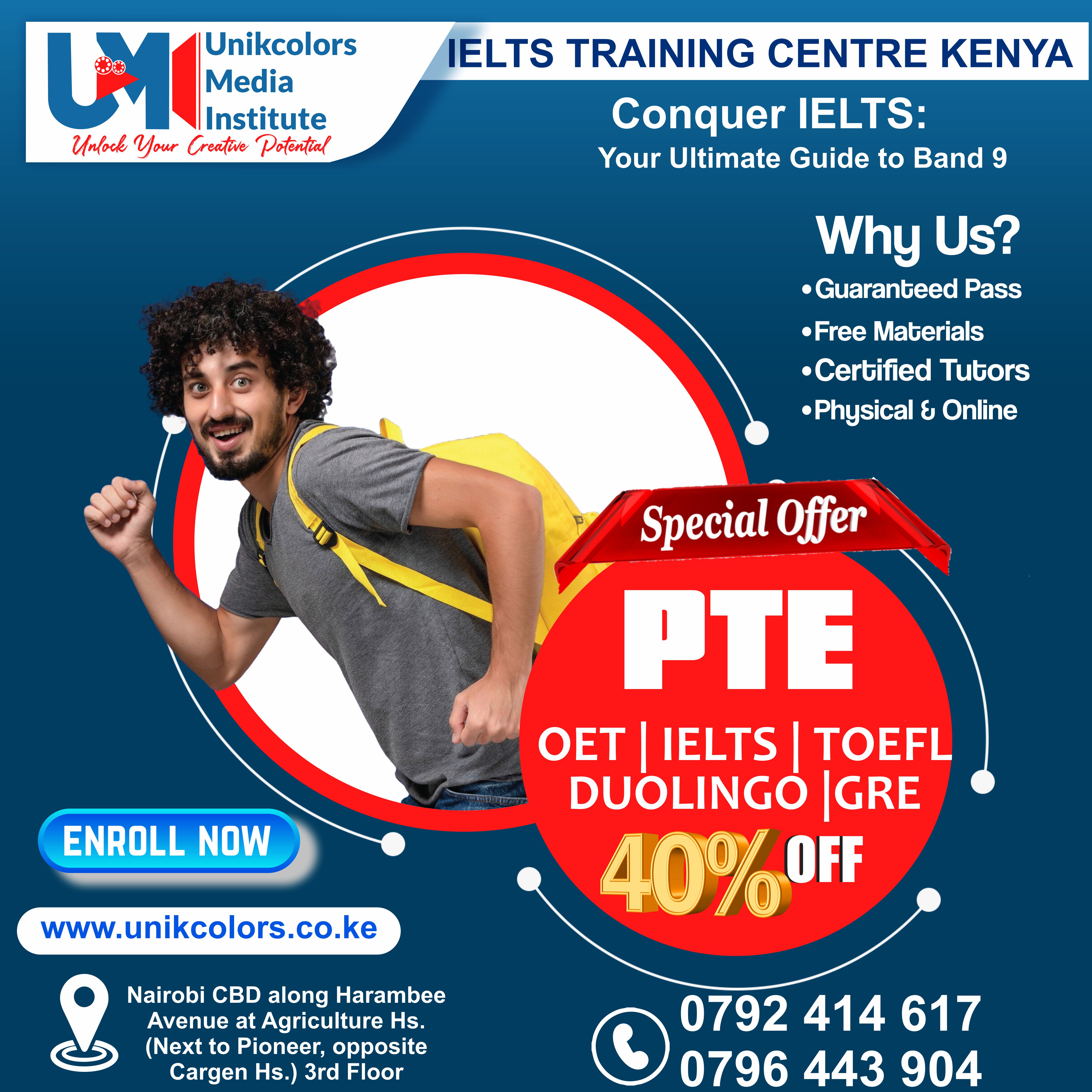 IELTS TRAINING CENTRE KENYA - IELTS PREPARATION | OET | TOEFL | PTE | GRE | DUOLINGO